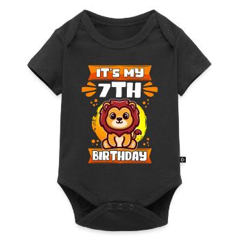 7e anniversaire | 7 ans cadeau idée cadeau cadeau - Body à manches courtes Premium Bébé - noir - Devant
