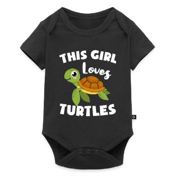 This girl loves turtles - Baby Premium short-sleeve bodysuit - black - Front
