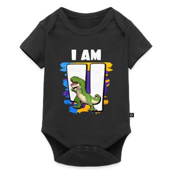 4th birthday - Baby Premium short-sleeve bodysuit - black - Front