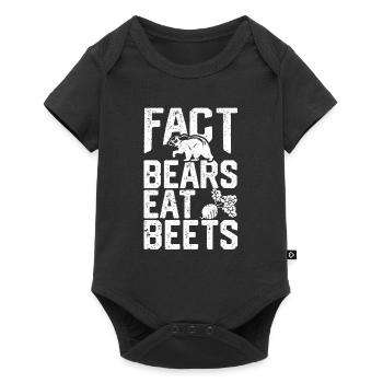 Fait Ours Manger des betteraves Drôle de randonnée Camping - Body à manches courtes Premium Bébé - noir - Devant