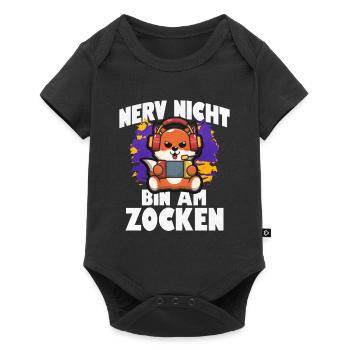 Nerv Nicht Bin Am Zocken Fuchs - Baby Premium Kurzarmbody - Schwarz - Vorne