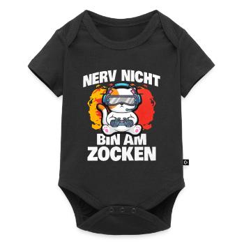 Nerv Nicht Bin Am Zocken Katze - Baby Premium Kurzarmbody - Schwarz - Vorne