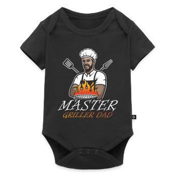 Master Griller Dad Grill Pan Decor Foodie - Baby Premium short-sleeve bodysuit - black - Front