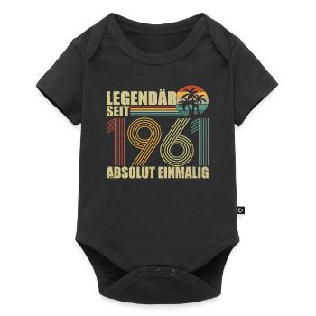 Oldtimer Baujahr 1961 Geburtstagsspruch - Baby Premium Kurzarmbody - Schwarz - Vorne