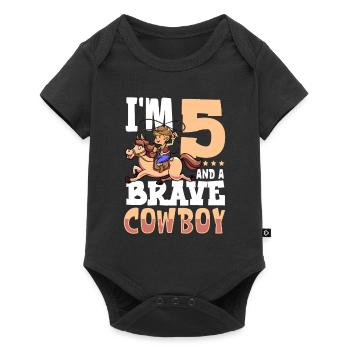 I'm 5 - Boy Cowboy - Baby Premium short-sleeve bodysuit - black - Front