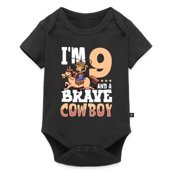 I'm 9 - Boy Cowboy - Baby Premium short-sleeve bodysuit - black - Front