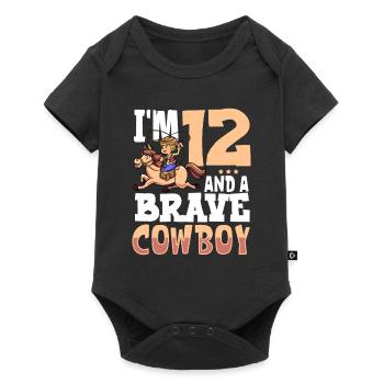 J’ai 12 ans - Boy Cowboy - Body à manches courtes Premium Bébé - noir - Devant