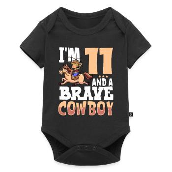 J’ai 11 ans - Boy Cowboy - Body à manches courtes Premium Bébé - noir - Devant