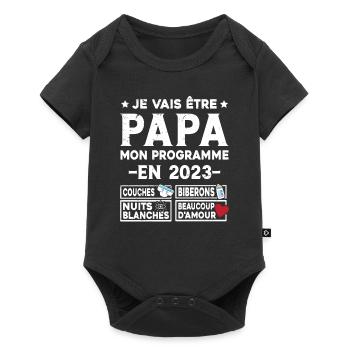Je vais être papa mon programme en 2023 - Body à manches courtes Premium Bébé - noir - Devant