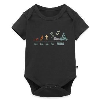 Mofa Mofafahrer Moped Vintage Mofa Mofasaison Mofa - Baby Premium Kurzarmbody - Schwarz - Vorne