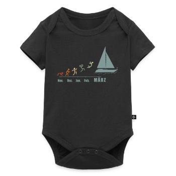 Segler Segelboot Segelschiff Segelyacht - Baby Premium Kurzarmbody - Schwarz - Vorne