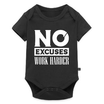 No more excuses Commitment - Motivation - Baby Premium short-sleeve bodysuit - black - Front