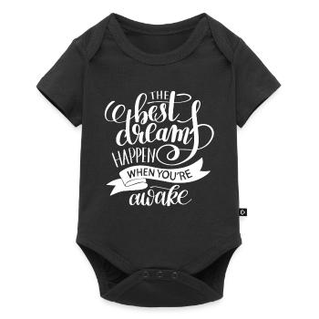 The best dreams happen when you're awake - Baby Premium short-sleeve bodysuit - black - Front