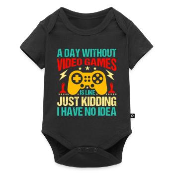 Ein Tag ohne Spiele wie nur ein Scherz - Baby Premium Kurzarmbody - Schwarz - Vorne
