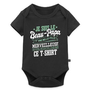Beau-Papa D'Une Belle-Fille - Body à manches courtes Premium Bébé - noir - Devant