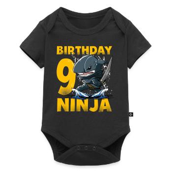 Shark Ninja I'm 9 - Action Underwater Birthday - Baby Premium short-sleeve bodysuit - black - Front