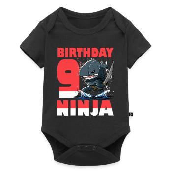 Shark Ninja I'm 9 - Action Underwater Birthday - Baby Premium short-sleeve bodysuit - black - Front