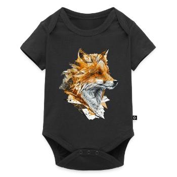 Geometric Fox Head Abstract Polygonal Wild Animal - Baby Premium short-sleeve bodysuit - black - Front