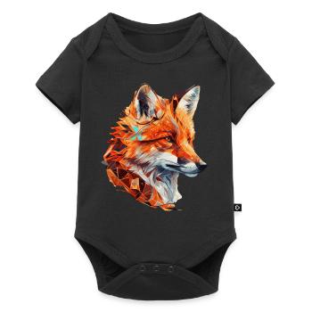 Geometric Fox Head Abstract Polygonal - Baby Premium short-sleeve bodysuit - black - Front