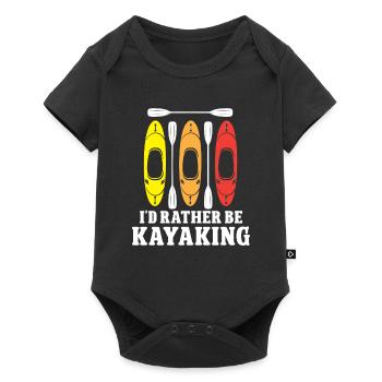 I'd rather be Kayaking - Baby Premium Kurzarmbody - Schwarz - Vorne