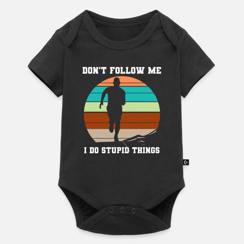 Trail Runner Running Joggen Jogger I Geschenk - Baby Premium Kurzarmbody - Schwarz