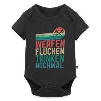 Retro Dartscheibe Dartboard 180 für Dartspieler - Baby Premium Kurzarmbody - Schwarz - Vorne