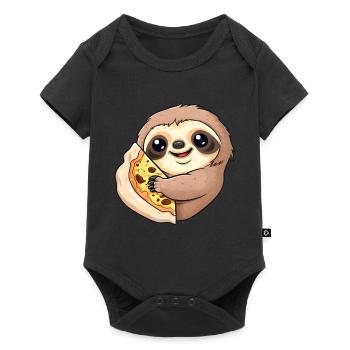 Pizza Sloth Pizza Lover - Baby Premium short-sleeve bodysuit - black - Front