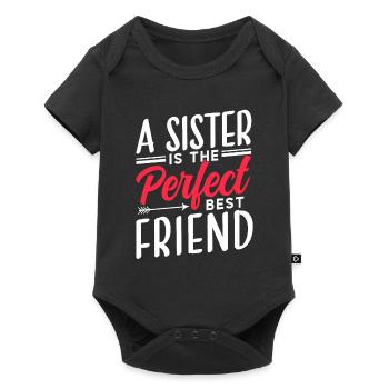 A sister is the perfect best friend team - Baby Premium short-sleeve bodysuit - black - Front
