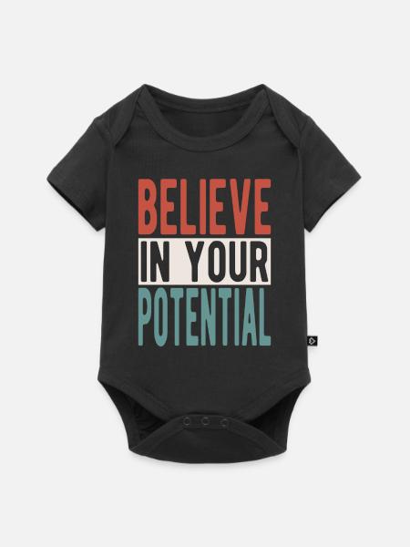 Believe in your potential - Baby Premium Kurzarmbody - Schwarz