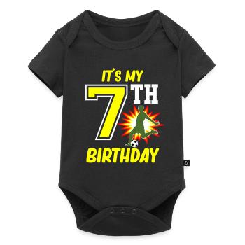 Football Player 7th Birthday Football Sports Coach - Baby Premium short-sleeve bodysuit - black - Front