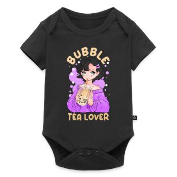 Bubble Tea Lover Cute Anime Girl Boba Milk - Baby Premium short-sleeve bodysuit - black - Front
