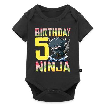 Shark Ninja I’m 5 - Action Anniversaire sous-marin - Body à manches courtes Premium Bébé - noir - Devant