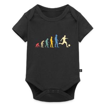 Évolution foot homme humour football idée cadeau - Body à manches courtes Premium Bébé - noir - Devant