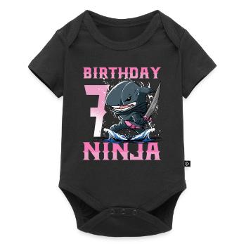 Shark Ninja I am 7 - Action Underwater Birthday - Baby Premium short-sleeve bodysuit - black - Front