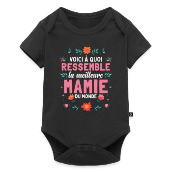 Voici À Quoi La Meilleure Mamie Du Monde - Body à manches courtes Premium Bébé - noir - Devant