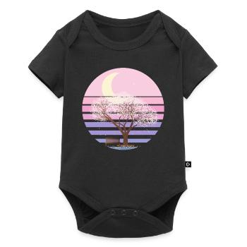 Cherry Blossom Japanese Pastel Goth Moon - Baby Premium short-sleeve bodysuit - black - Front