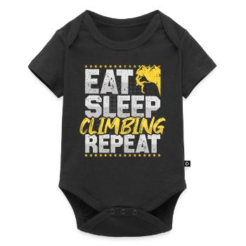 Escalade Manger Dormir Répéter Bloc Hobby Escalade - Body à manches courtes Premium Bébé - noir - Devant