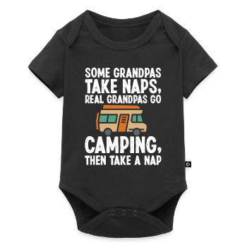 Grandpas take Naps real Camping Outdoor - Baby Premium short-sleeve bodysuit - black - Front