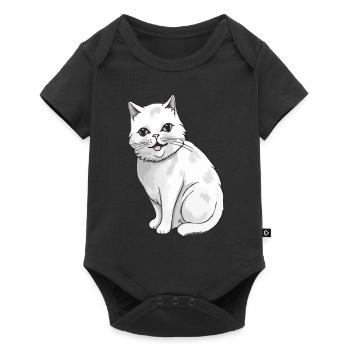 Joli chat pour les amoureux des chats - Body à manches courtes Premium Bébé - noir - Devant