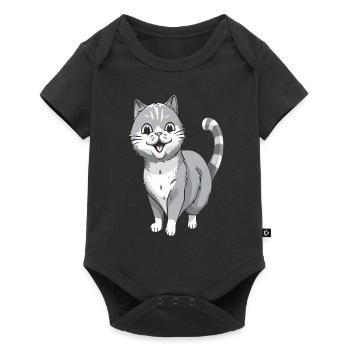 Chat souriant pour les amoureux des chats - Body à manches courtes Premium Bébé - noir - Devant