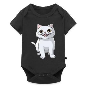 Chaton mignon pour les propriétaires de chats - Body à manches courtes Premium Bébé - noir - Devant