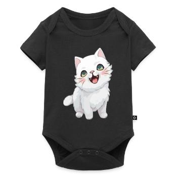 Chaton mignon avec œil de chat pour les amoureux des chats - Body à manches courtes Premium Bébé - noir - Devant