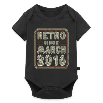 Anniversaire Mars 2016 Cadeau rétro - Body à manches courtes Premium Bébé - noir - Devant