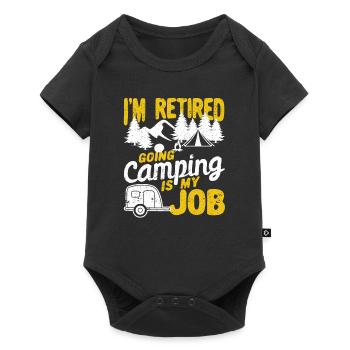 I'm retired Camping is my job - Baby Premium short-sleeve bodysuit - black - Front