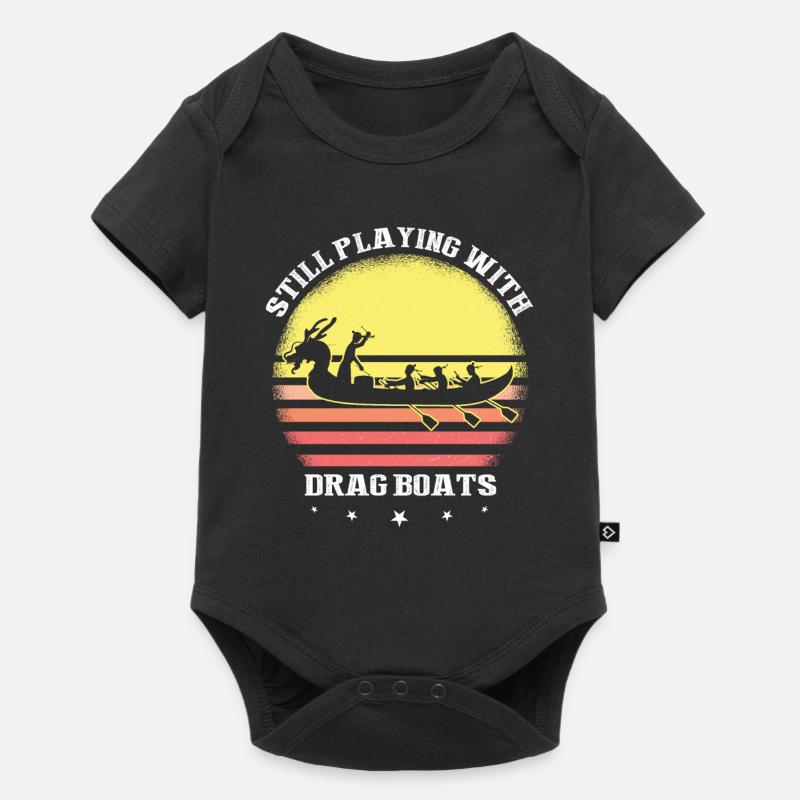 Drachenboot und Drachenboot Crew - Baby Premium Kurzarmbody - Schwarz