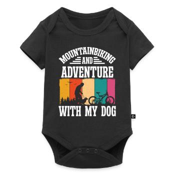 Mountainbiking and Adventure with Dog - Baby Premium short-sleeve bodysuit - black - Front