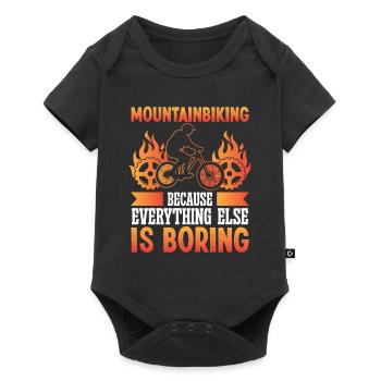 Mountain biking because everything else - Baby Premium short-sleeve bodysuit - black - Front