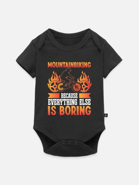 Mountainbiking because everything else - Baby Premium Kurzarmbody - Schwarz