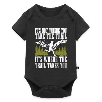 Le trail running ce n’est pas là que tu emmènes Marathonien - Body à manches courtes Premium Bébé - noir - Devant