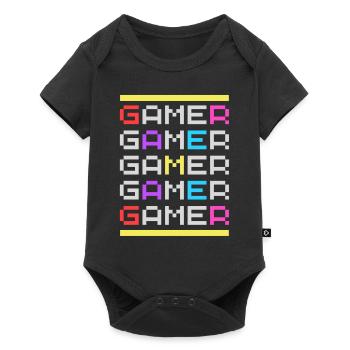 Gamer times Five with 80's vibe - Baby Premium short-sleeve bodysuit - black - Front